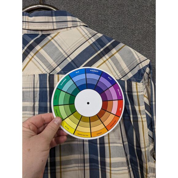 Merrell Button Up Shirt Mens XL Plaid Cotton Pockets Blue Outdoor Preppy - Picture 7 of 11